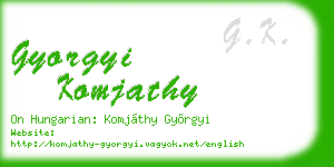 gyorgyi komjathy business card