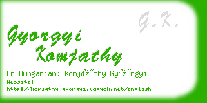 gyorgyi komjathy business card